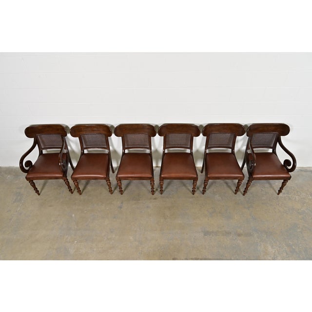 Late 20th Century Ralph Lauren for Henredon English Regency Walnut and Cane Dining Chairs, Set of Six For Sale - Image 5 of 15