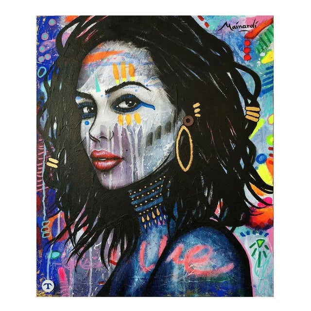 "The Sapphire of Abu Simbel" Mixed media, acrylic, aerosol paint, ink, pigments, gesso, Posca, charcoal and rusted metal...