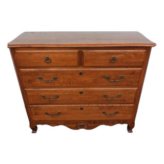 Ethan Allen Solid Maple Large Low Dresser Bathroom Vanity 6020 For Sale
