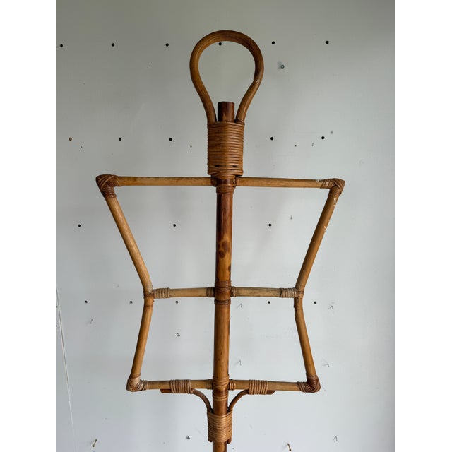 Mid 20th Century Vintage Boho Anthropomorphic Hat & Coat Rack Stand in Bamboo and Rattan For Sale - Image 6 of 17