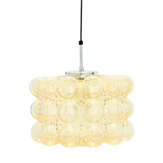 Mid-Century Modern Amber Bubble Glass Pendant Light by Helena Tynell for Limburg, Germany, 1960s For Sale