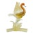 Salviati Murano Vintage Orange White Gold Flecks Italian Art Glass Flying Bird Duck Sculpture For Sale