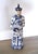 Chinoiserie 1940s Blue White Statuette of Chinese Figure With Dragon Traditional Robe and Character Reign For Sale - Image 3 of 13