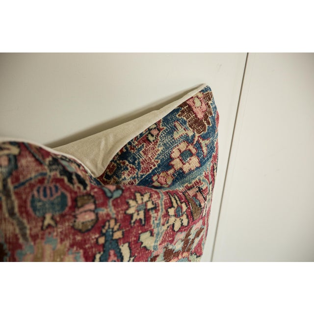 :: Reclaimed vintage 1940s Meshed rug fragment made into a lovely pillow! This fragment was once a part of the main field...