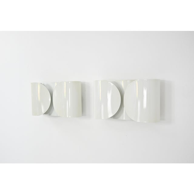 1960s White Foglio Wall Lamps by Tobia and Afra Scarpa for Flos, 1960s, Set of 2 For Sale - Image 5 of 12