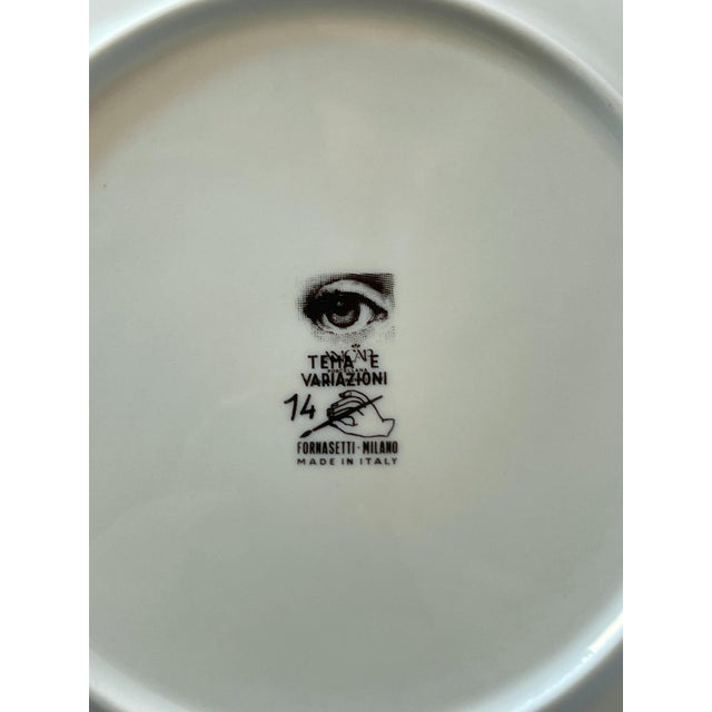 Ceramic Fornasetti Tema E Variazioni Porcelain Plate #14 For Sale - Image 7 of 7