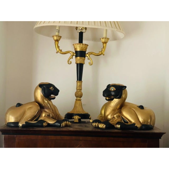 Pair of Gold Porcelain Bastet Cat Goddesses Protectors of Women Qing Dynasty For Sale - Image 9 of 9