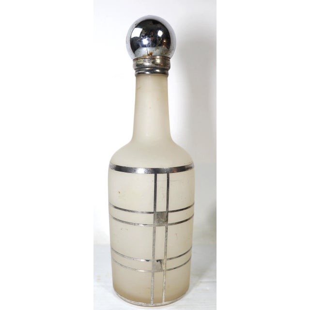 Fostoria Glass Company 1930s Fostoria Silver Overlay Art Deco Bar Cocktail Set- 13 Pieces For Sale - Image 4 of 11