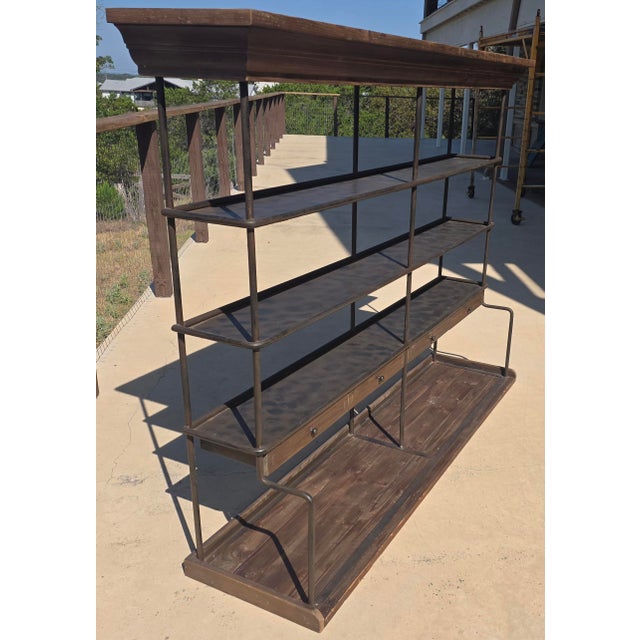 Industrial Mercantile Iron and Wood Display Rack With Drawers For Sale - Image 3 of 17