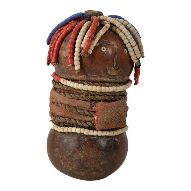 Early 20th Century Nyamwezi Beaded Fertility Doll Gourd Tanzania For Sale