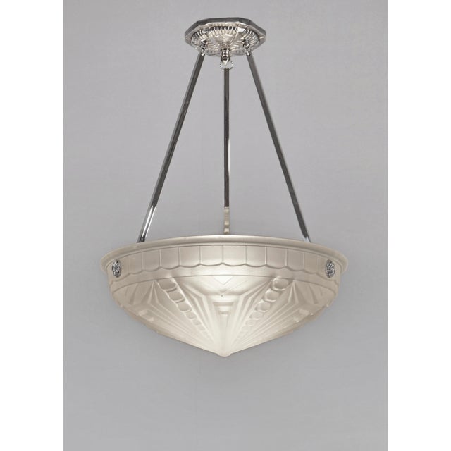 Muller Frères French Art Deco Pendant Light by Muller Freres 1920s France For Sale - Image 4 of 7