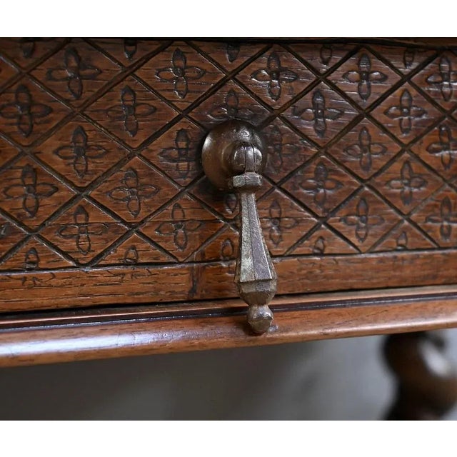 Brown Small Louis XIII Desk in Oak For Sale - Image 8 of 18