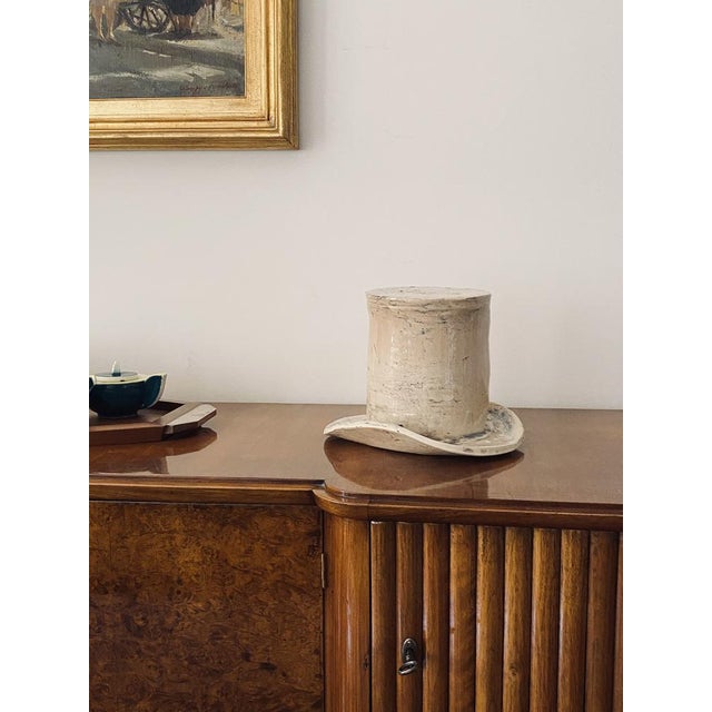 Great white top hat ceramic sculpture France 1950s cream white ceramic 22 cm H x 27 cm diam Conditions: excellent...