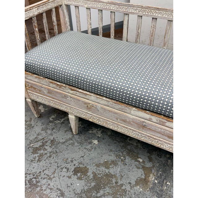 Gray 19th Century Neoclassical Gustavian Bench For Sale - Image 8 of 12