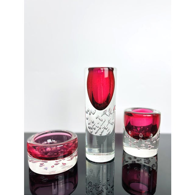 Model 7425 Art Glass Vase and Jardiniere Set by Jaroslav Svoboda for Škrdlovice, Czechoslovakia, 1974, Set of 3 For Sale - Image 15 of 15