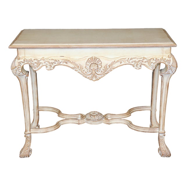 Louis XV Style Distressed Painted Console Table For Sale