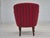 Danish Lounge Chair in Red Furniture Wool, 1950s For Sale - Image 4 of 17