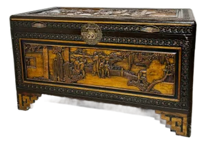 Antique Oriental Wooden Chest