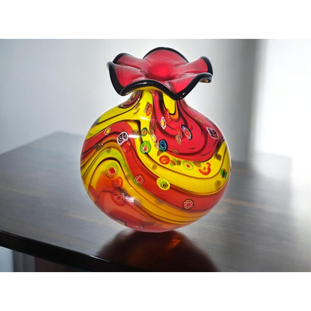 Mid-Century Modern Murano Glass Vase by Toso Murano, 1980s For Sale - Image 3 of 10