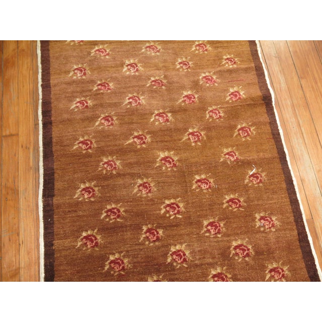Early 21st Century Early 21st Century Brown Turkish Floral Runner - 2'11" x 7'8" For Sale - Image 5 of 6