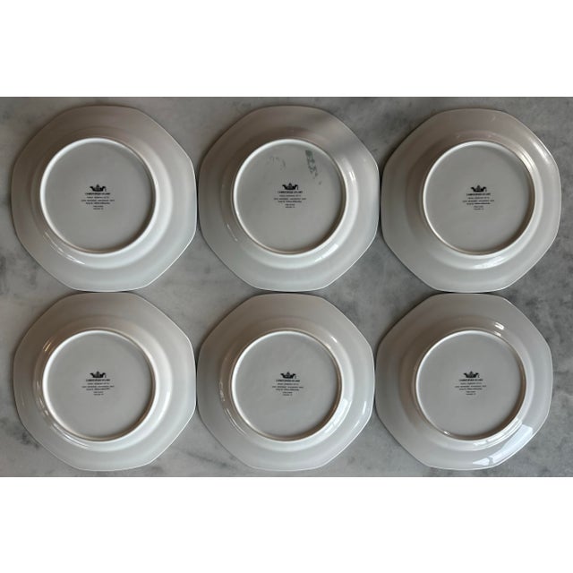 Set of 6 Christopher Stuart "Diamond Optic" Dinner Plates For Sale - Image 9 of 11