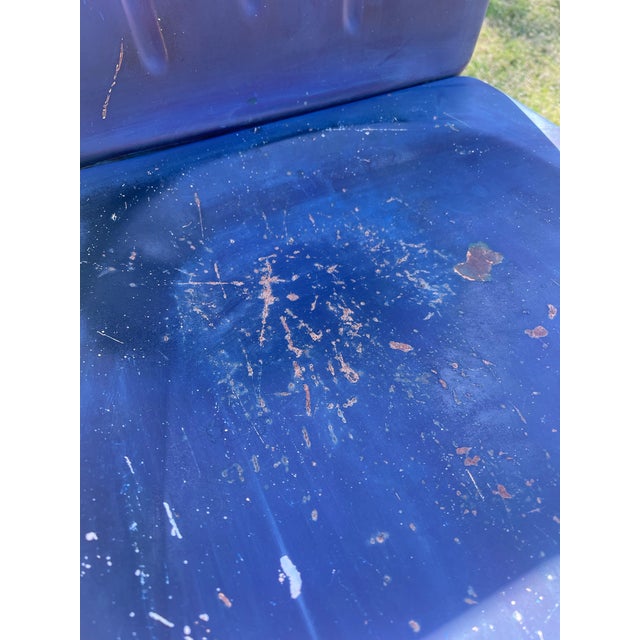 Blue Vintage Metal Mid Century Outdoor Chairs ~ Set of 2 For Sale - Image 8 of 8