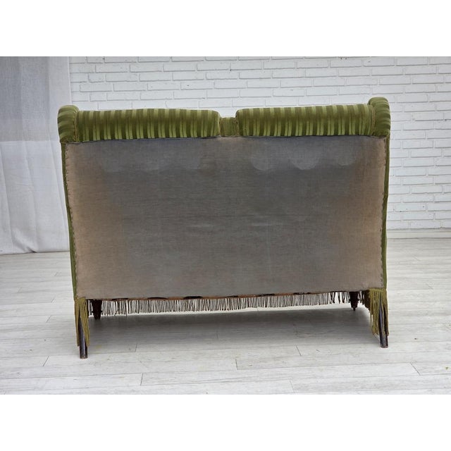 Vintage Danish Two-Seater Sofa in Green Furniture Velour, 1950s For Sale - Image 15 of 18