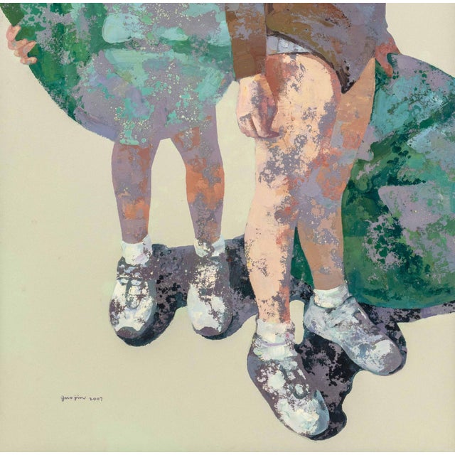 Textile Guo Jin "Children No.2" Oil on Canvas, 2007 For Sale - Image 7 of 11