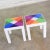 White MCM Trio of Mod Pop Art Side Tables Plastic Square Parsons Style After Kartell or Syroco For Sale - Image 8 of 13