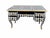 Beautiful Black and White courtly Checkered Desk with gold leaf edge made of real solid wood and bronze ormolu Width 50.36...