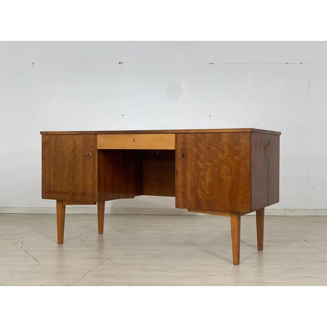 Brown Mid-Century Desk or Writing Table For Sale - Image 8 of 12