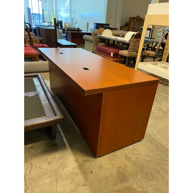 Knoll Reff Cherry Wood Executive's Desk Chairish