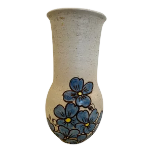 Large Painted Italian Ceramic Vase or Umbrella Cane Holder