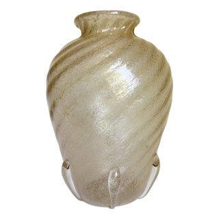 14" Murano Champagne Ribbon Vase, Attributed, Mid 20th Century For Sale