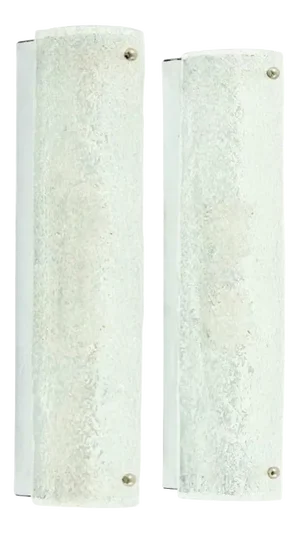 Mid-Century Modern Tubular Murano Glass Wall Lights from Hillebrand, Germany, 1970s, Set of 2