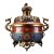 Vintage Cloisonne Enamel Incense Burner – 8.7" Gilt Tripod Censer With Dragon Lid For Sale