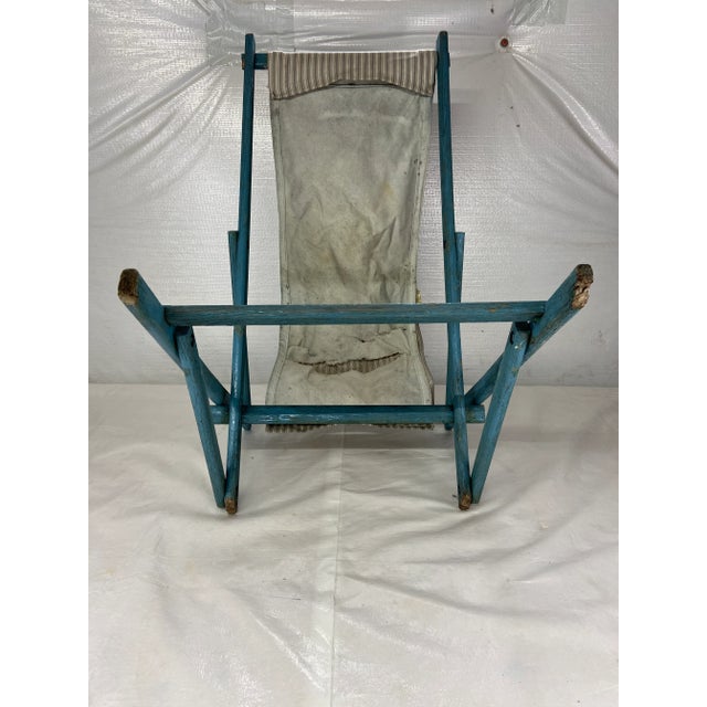 Antique Folding Wood Sling Chair Chairish