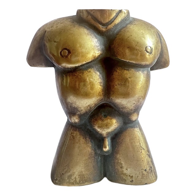 Peter Kern, Modern Nude Male Torso in Bronze, Limited Edition, 1980s, Bronze For Sale