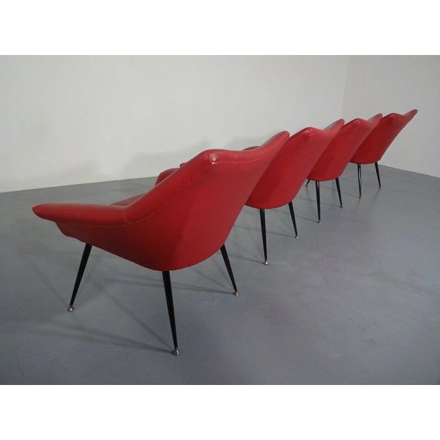 Black Lounge Chairs, 1960s, Set of 4 For Sale - Image 8 of 18