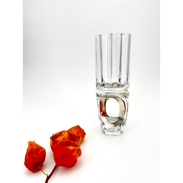 Vintage Crystal and 800 Silver Vase by Arch. Taddei Sestini, Italy, 1970s For Sale - Image 11 of 11