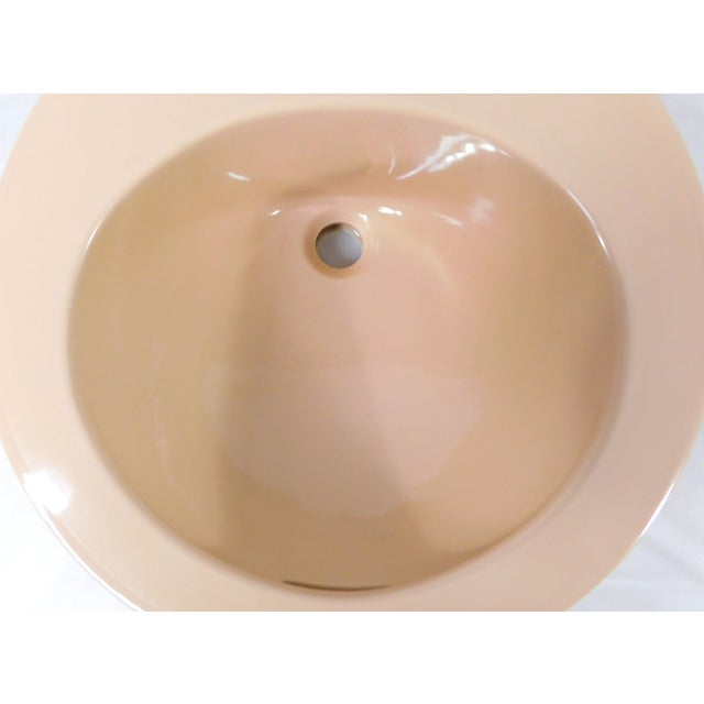 1970s 1970s Vintage Crane Vitreous China "Sun Tan" Drop-in Bathroom Sink For Sale - Image 5 of 16