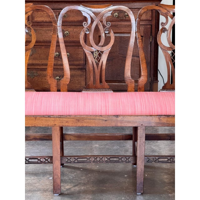 18th Century English Mahogany Triple Chair-Back Hall Bench For Sale - Image 6 of 14