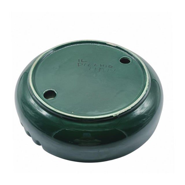 Mid-Century Modern Green Ceramic Centerpiece by Enzo Bioli for Il Picchio, Italy, 1960s For Sale - Image 3 of 10