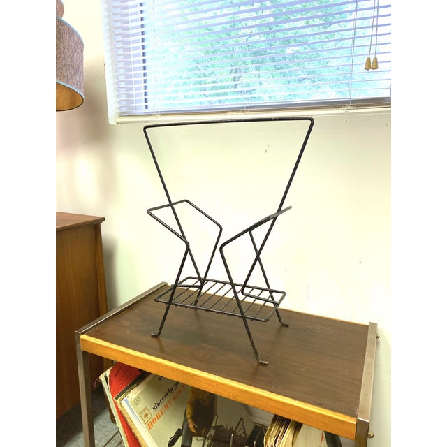 Mid-Century Modern 1950’s Atomic Magazine Rack or Record Holder For Sale - Image 3 of 8