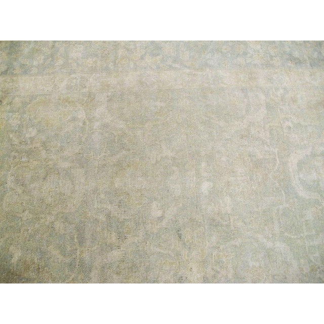 Mint Galerie Shabab Collection Large Handmade Chinese Carpet in Seafoam Blue and Seafoam Green For Sale - Image 8 of 9