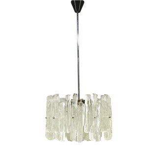 Austrian Textured Glass Pendant Light attributed to J.T. Kalmar, 1960s For Sale
