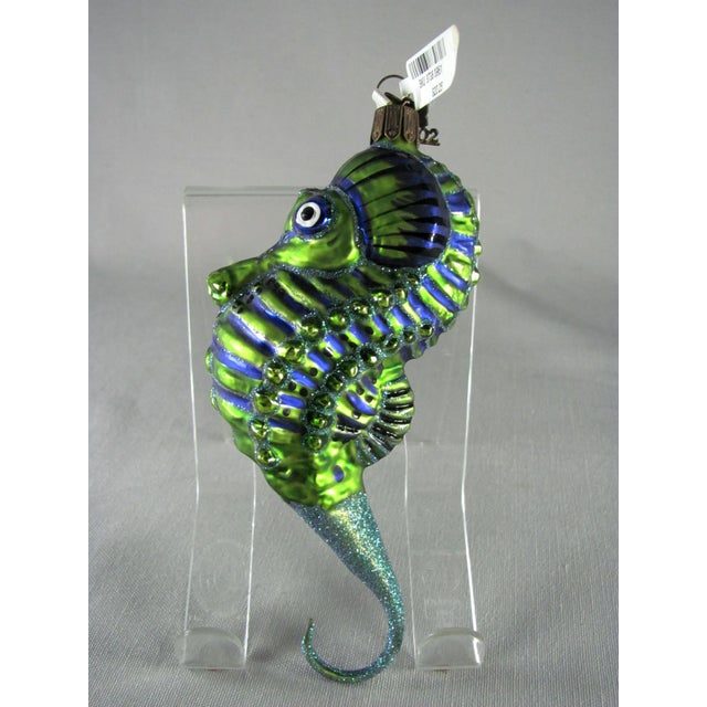 Contemporary 2002 Neiman Marcus Blown Glass Seahorse Christmas Ornament For Sale - Image 3 of 8