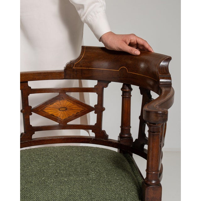 19th Century France Victorian Red Wood Armchair For Sale - Image 4 of 10
