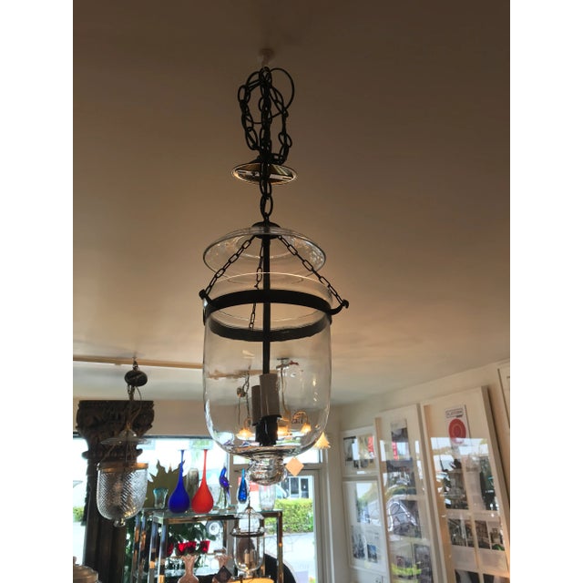Antique Electrified Blown Glass Hanging Lantern For Sale In Miami - Image 6 of 11