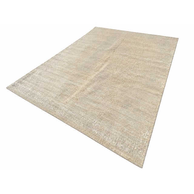 Rh Matrice Wool & Silk Rug – 10' × 14' Ivory | Hand-Knotted Wool & Silk | For Sale - Image 15 of 18